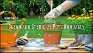 clean and sterilize pots annually