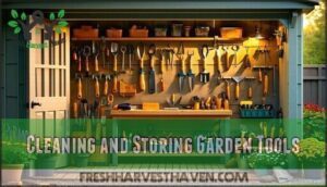 cleaning and storing garden tools