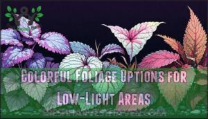 colorful foliage options for low-light areas