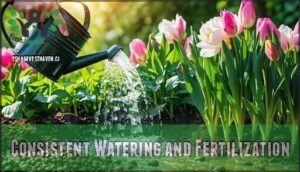 consistent watering and fertilization