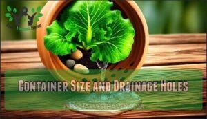 container size and drainage holes