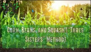 corn, beans, and squash (“three sisters” method)