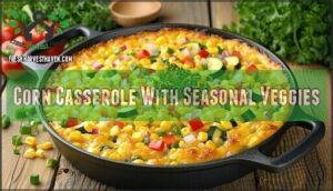 corn casserole with seasonal veggies