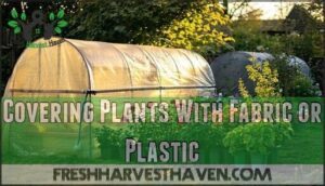covering plants with fabric or plastic