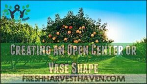 creating an open center or vase shape