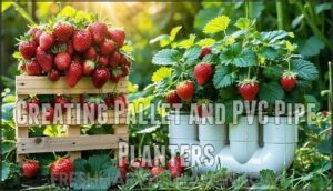 creating pallet and pvc pipe planters