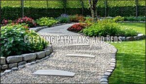 creating pathways and beds