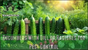 cucumbers with dill or radishes for pest control