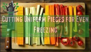cutting uniform pieces for even freezing
