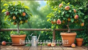 dwarf figs and peaches