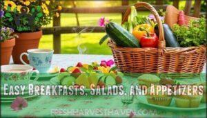 easy breakfasts, salads, and appetizers
