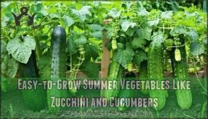 easy-to-grow summer vegetables like zucchini and cucumbers