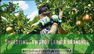 employing saws for larger branches