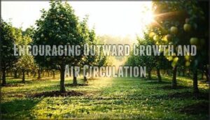 encouraging outward growth and air circulation