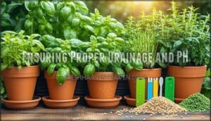 ensuring proper drainage and ph