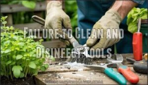 failure to clean and disinfect tools