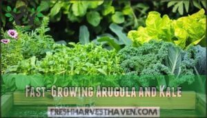 fast-growing arugula and kale