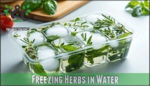 freezing herbs in water