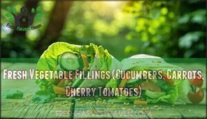 fresh vegetable fillings (cucumbers, carrots, cherry tomatoes)