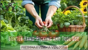 gentle hand-picking and tool use