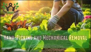 hand-picking and mechanical removal