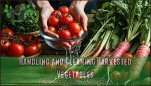 handling and cleaning harvested vegetables