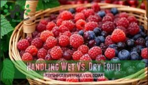 handling wet vs. dry fruit