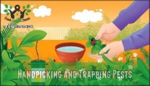 handpicking and trapping pests