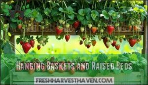 hanging baskets and raised beds