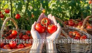 harvesting and storing summer tomatoes