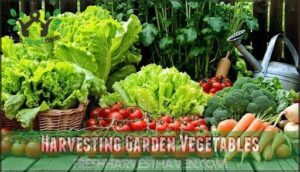 harvesting garden vegetables