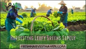 harvesting leafy greens safely