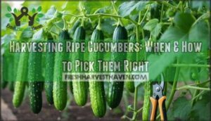 harvesting ripe cucumbers