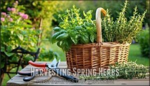 harvesting spring herbs