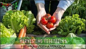 harvesting vegetables