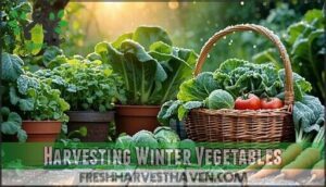 harvesting winter vegetables