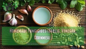 homemade fungicides (garlic, vinegar, cornmeal)