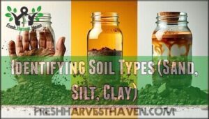 identifying soil types (sand, silt, clay)