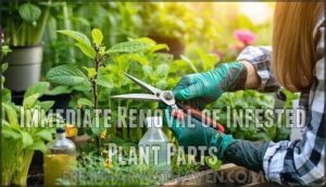 immediate removal of infested plant parts