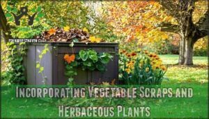 incorporating vegetable scraps and herbaceous plants