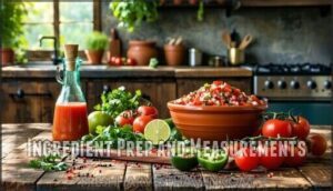 ingredient prep and measurements