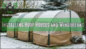 installing hoop houses and windbreaks