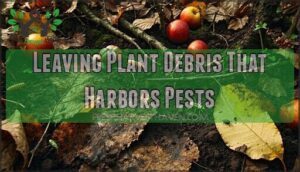 leaving plant debris that harbors pests