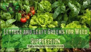 lettuce and leafy greens for weed suppression
