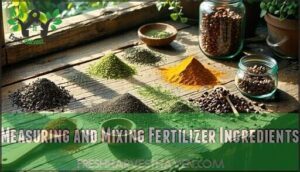 measuring and mixing fertilizer ingredients