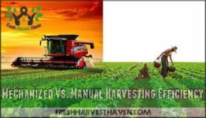 mechanized vs. manual harvesting efficiency