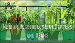 medium vegetables like peppers and beans