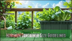 minimum container size guidelines