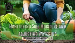 monitoring soil moisture and adjusting watering