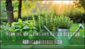 morning watering and raised beds for reduced disease risk morning watering and raised beds for reduced disease risk